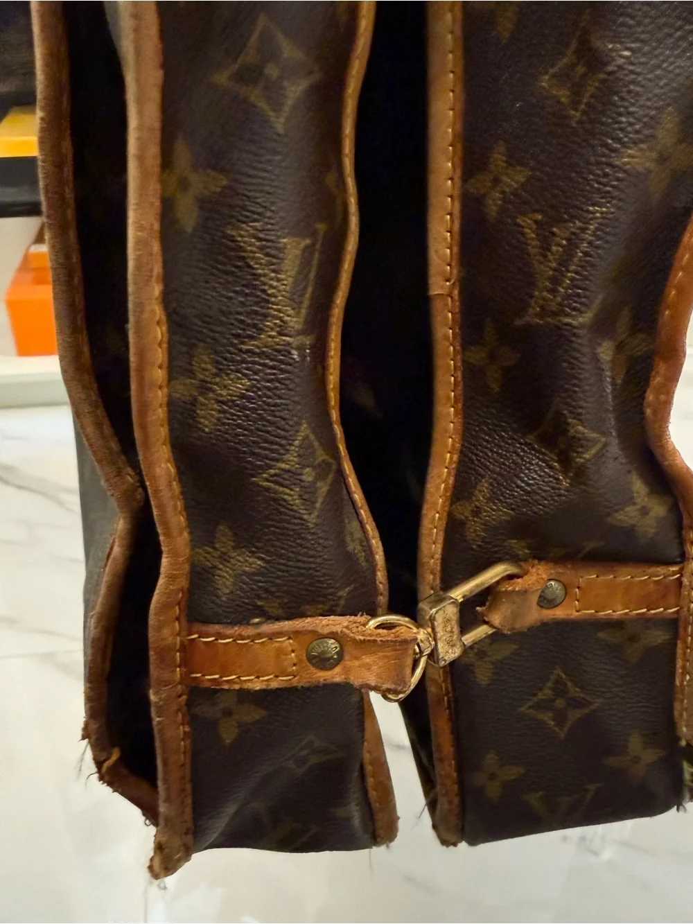 Louis Vuitton Monogram Canvas Travel Garment Bag with Tan Trim